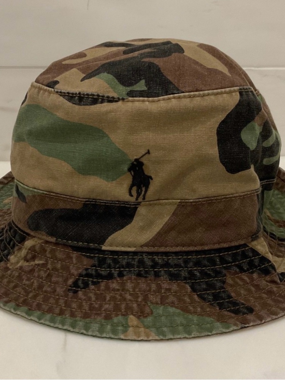 NWT Polo Ralph Lauren CAMO Twill Pony Logo Bucket Hat - L/XL - Picture 2 of 7